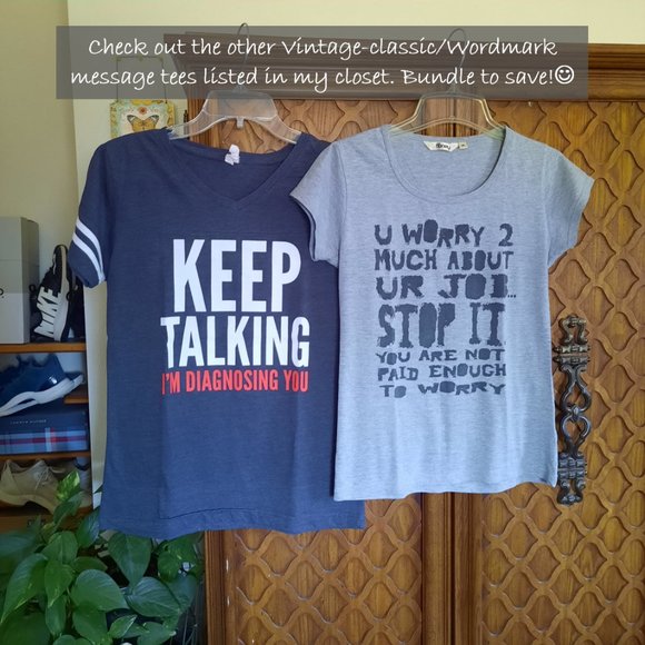 🌟FREE with purchase🌟Funny Career/Work Message Cotton Tee - Gray, Size S - Picture 15 of 16